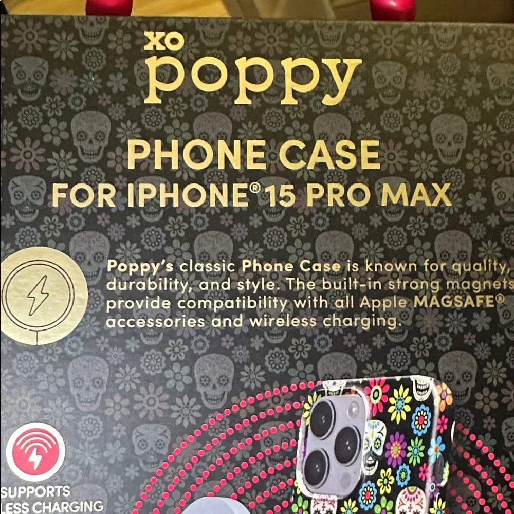 Xo poppy sugar skull iPhone 15 pro max
